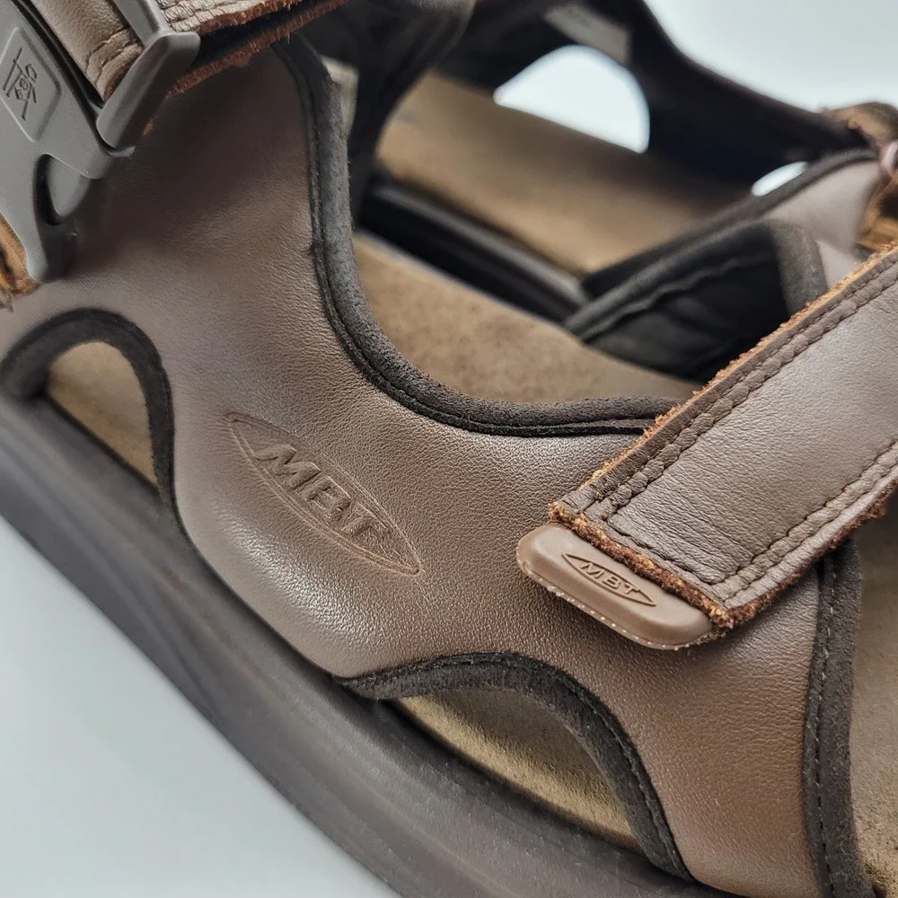 MBT Kisumu 3S Men's Sandals 8-8.5 Brown Leather Rocker Sole Orthopedic Walking